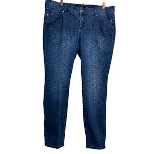 Torrid Denim Leopard Print Skinny Jeans Blue Women’s Size 20 Stretch